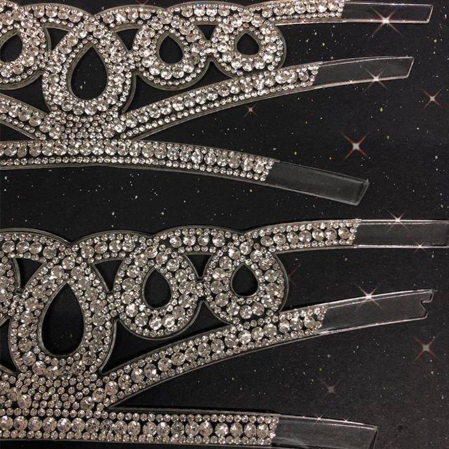 Factory Lady's Sandal Accessory Footwear Material Design Faux Diamond Rhinestone Women's Sandal Upper - Image 3