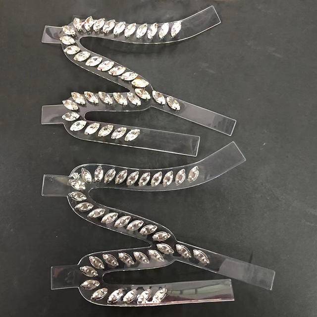 New Style Transparent TPU Rhinestone Upper Shoe Ornament Sandal Slipper Shoe Material Accessories - Image 2