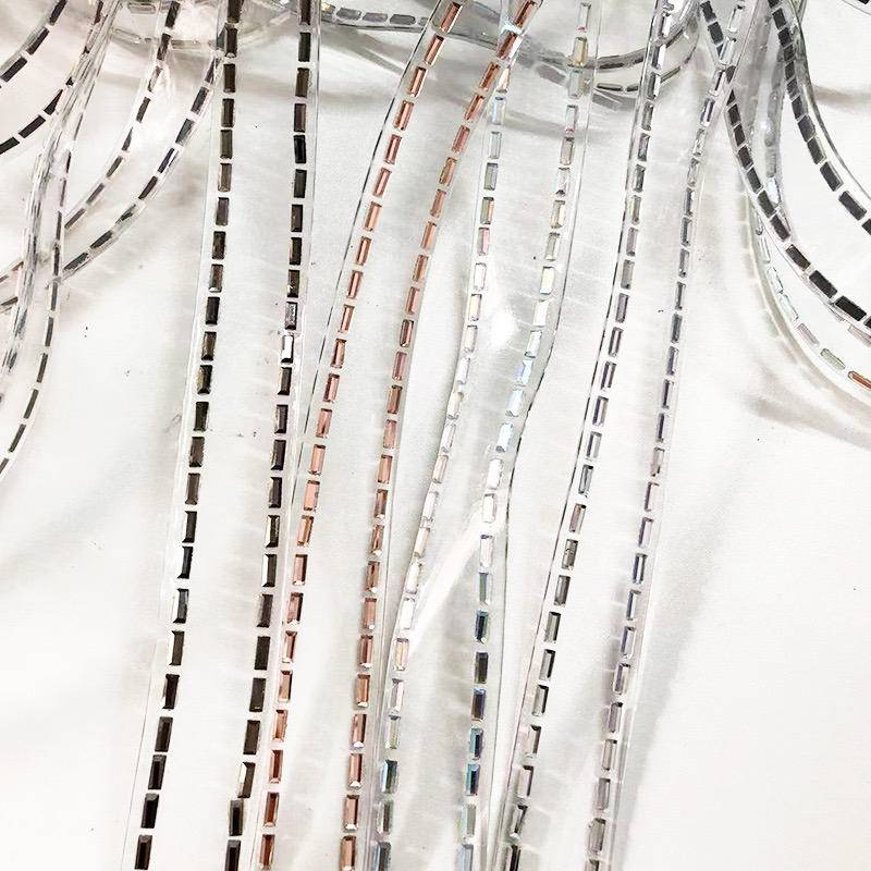 Hot Selling Crystal Diy Diamond Shoes Upper Lady Sandals Trimming Welt Ornament TPU Rhinestone Shoes Upper - Image 2