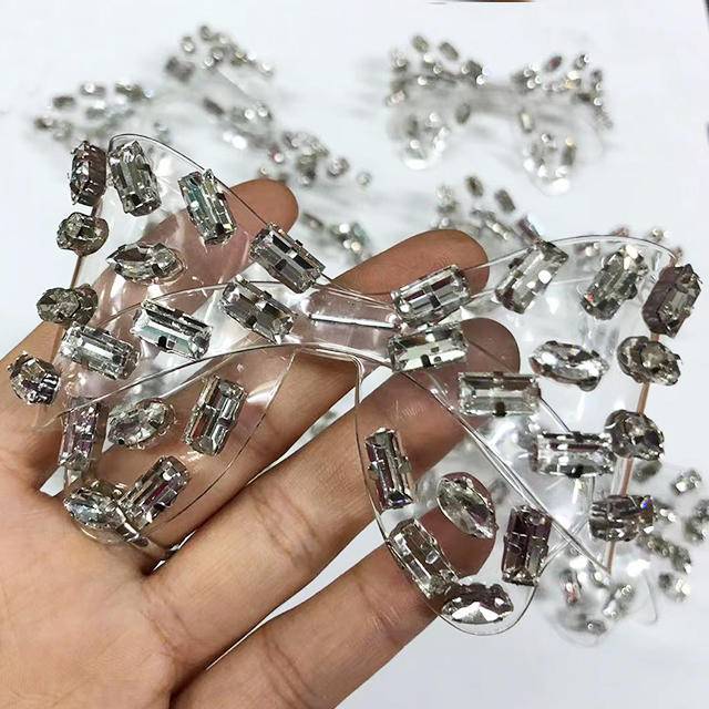 Hot Sale Rhinestone Shoes Upper Lady Sandals ForShoes Upper Trimming Welt Ornament - Image 3
