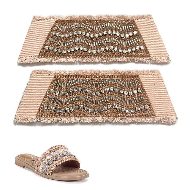 Semi-Finished Rhinestone Vamp Shoe Uppers Women's Sandals Slippers Upper Accessories with Toe Trim Strip - Image 6