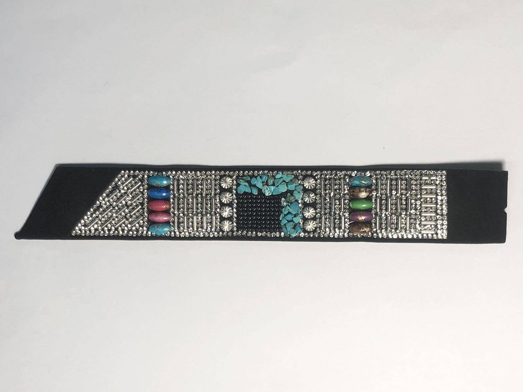 Wholesale rhinestone-embellished shoes upper semi-finished one-strap sandals with rhinestone beads - Image 7