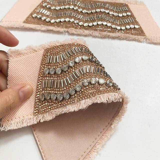 Semi-Finished Rhinestone Vamp Shoe Uppers Women's Sandals Slippers Upper Accessories with Toe Trim Strip - Image 5