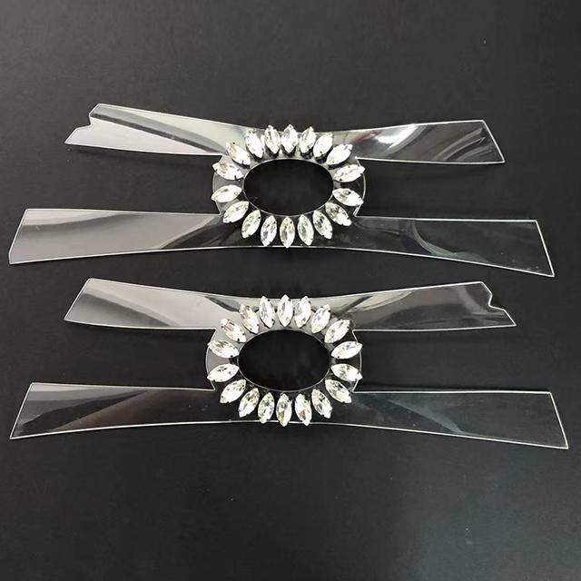 Wear-resistant Shoe Upper Diamond Slipper Head Sandal Decoration Rhinestone Glass Upper Transparent TPU High Heel Accessories - Image 4