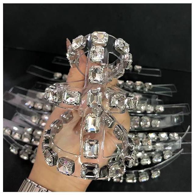 Hot Selling Crystal Diy Diamond Shoes Upper Lady Sandals Trimming Welt Ornament TPU Rhinestone Shoes Upper - Image 4