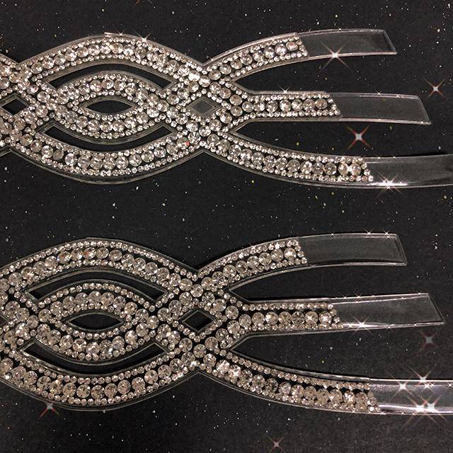 Beautiful Fashion Rhinestone Diamond Woman Sandals Shoe Vamp Semi Lady Shoe Upper - Image 3
