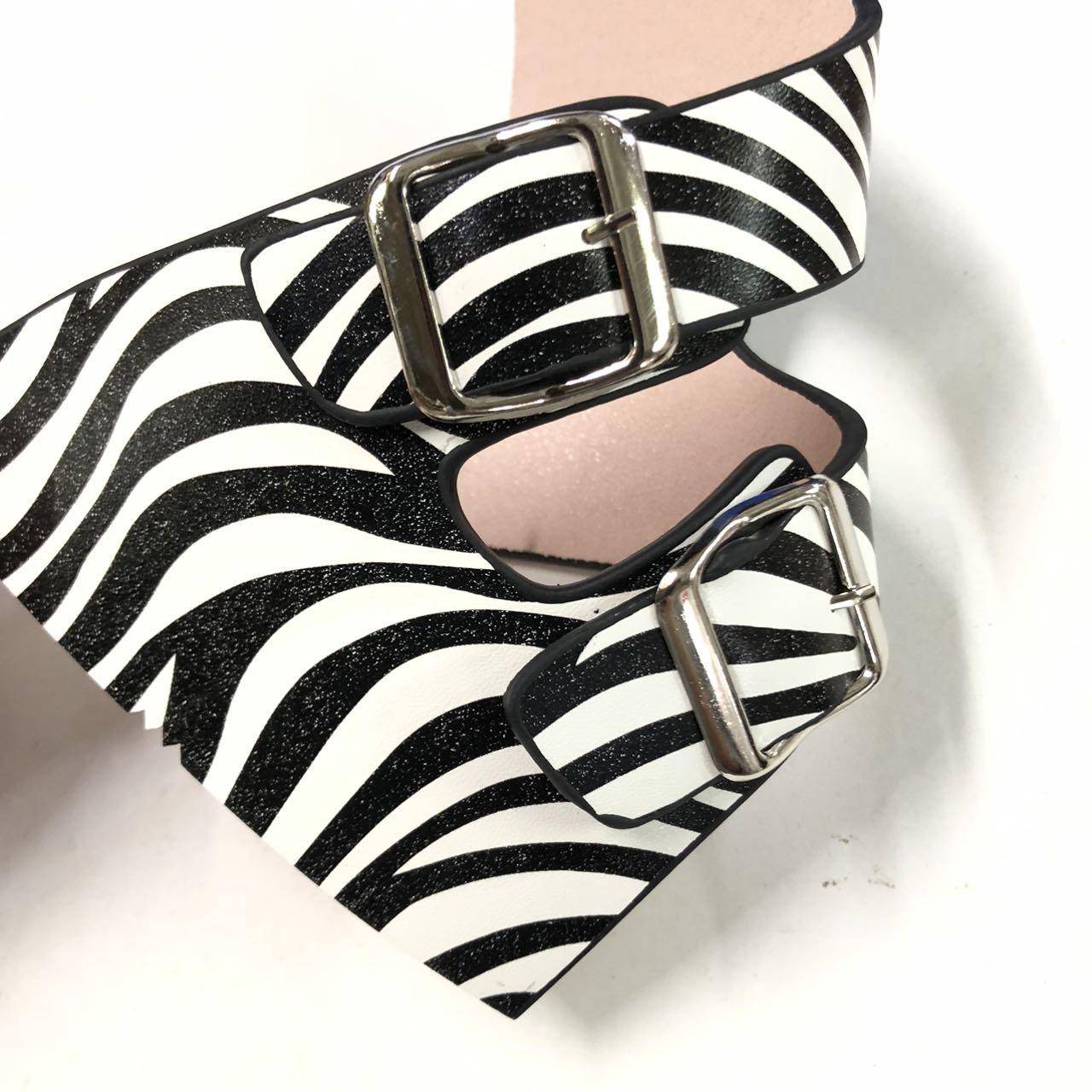 Wholesale Handmade Shining Comfortable Breathable Cotton Fabric Playful Pearl-Strap Birk Sandal Uppers for Women - Image 2
