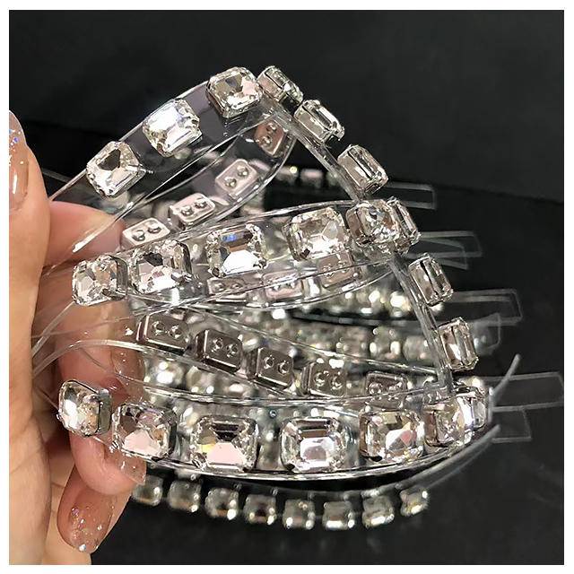 Hot Selling Crystal Diy Diamond Shoes Upper Lady Sandals Trimming Welt Ornament TPU Rhinestone Shoes Upper - Image 3