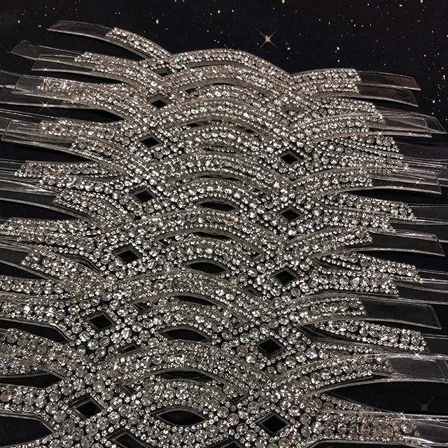 Beautiful Fashion Rhinestone Diamond Woman Sandals Shoe Vamp Semi Lady Shoe Upper - Image 2