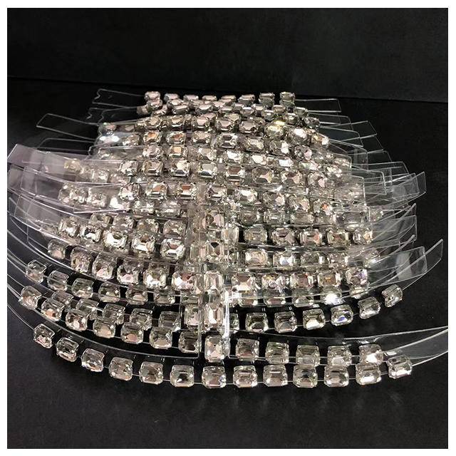 Hot Selling Crystal Diy Diamond Shoes Upper Lady Sandals Trimming Welt Ornament TPU Rhinestone Shoes Upper - Image 2