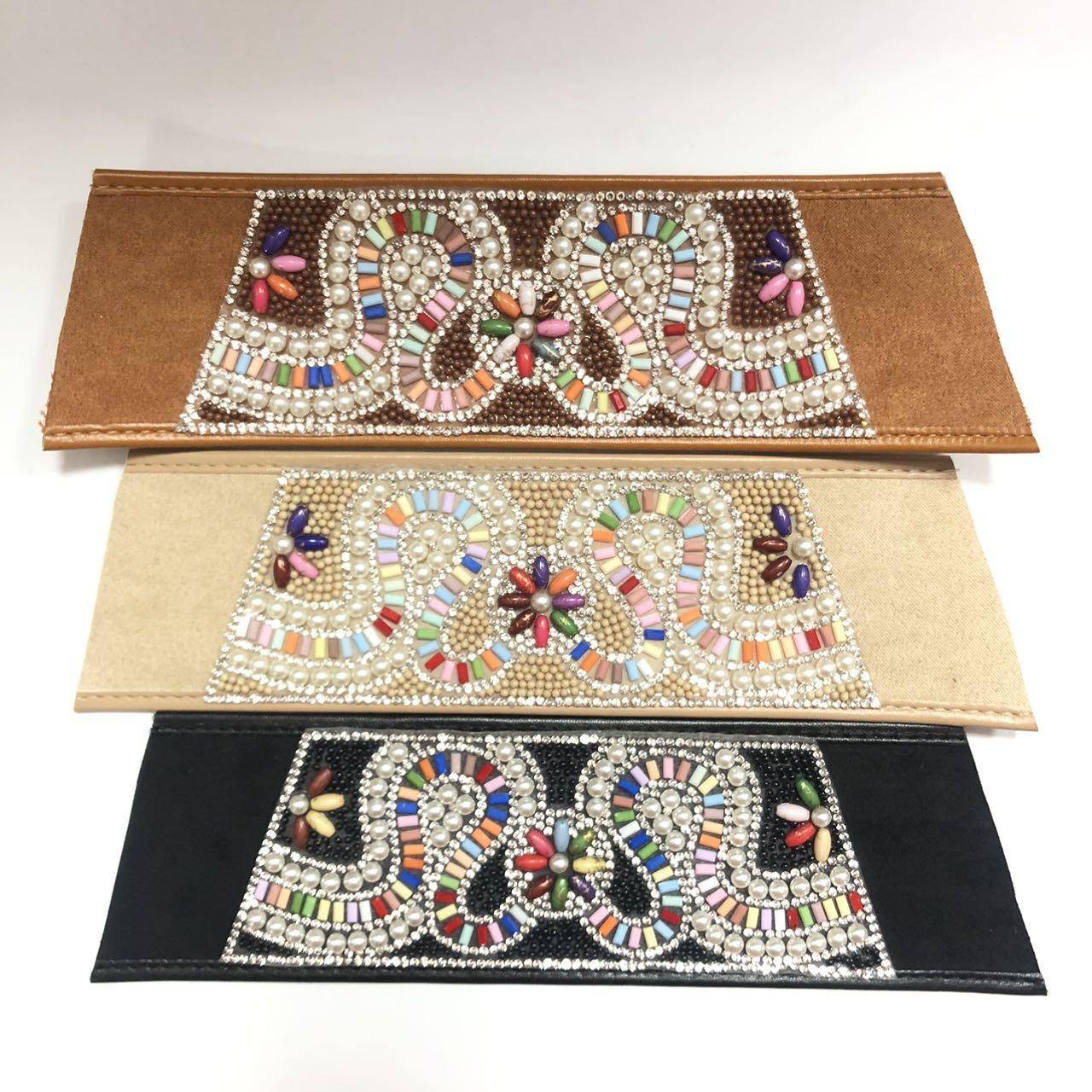 Sandals with Hot Stamping and Diamond Inlaid Upper Semi-finished Ethnic Style Wholesale