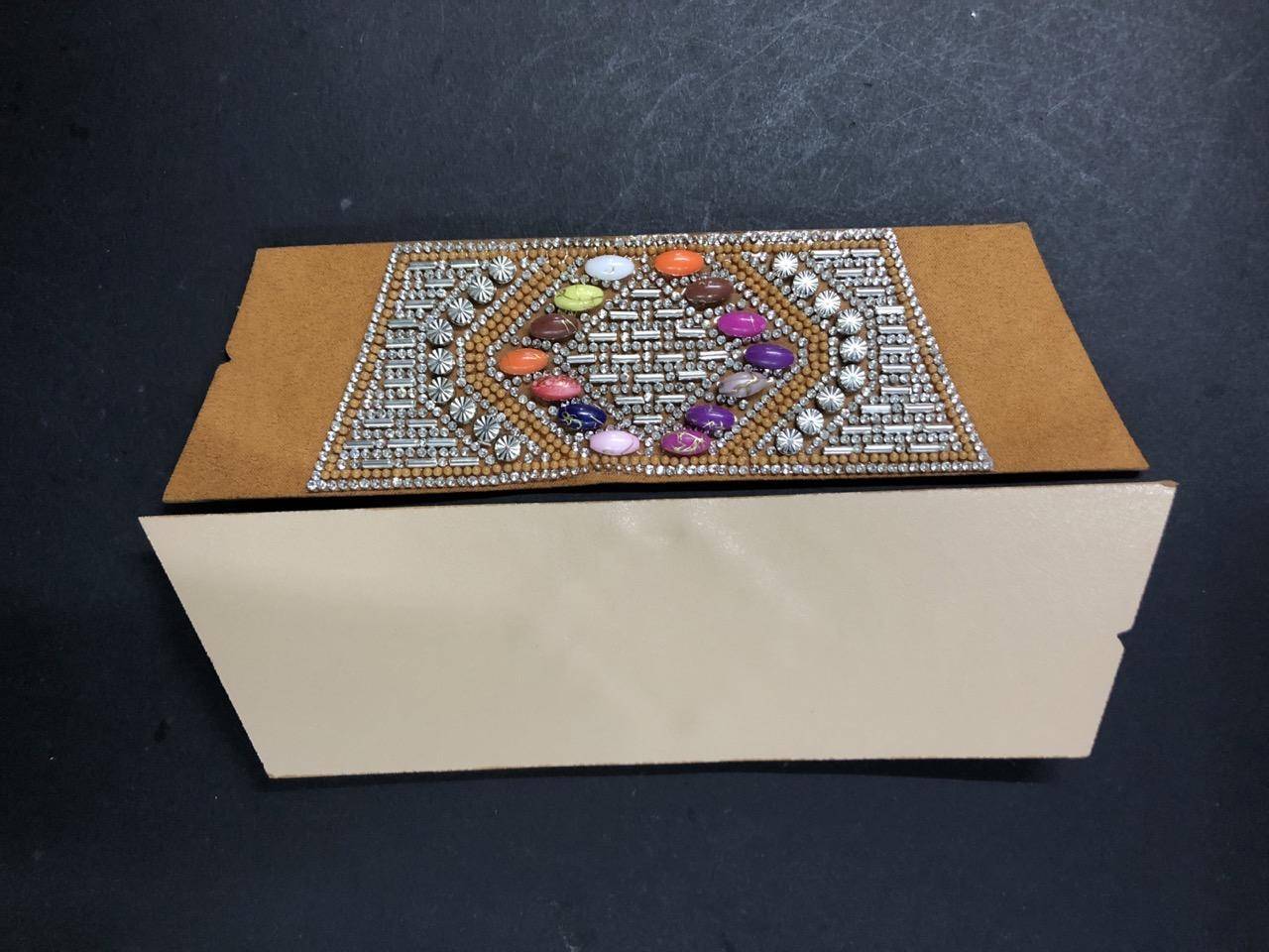 Bohemian ethnic style rhinestone-embellished shoes upper semi-finished one-strap sandals with rhinestone beads - Image 2