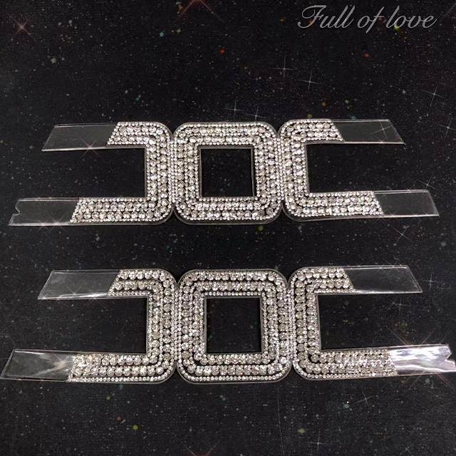 New Arrivals Rhinestone Shoes Upper Trimming Welt Ornament Vamp for Shoes Upper Lady Sandals - Image 2