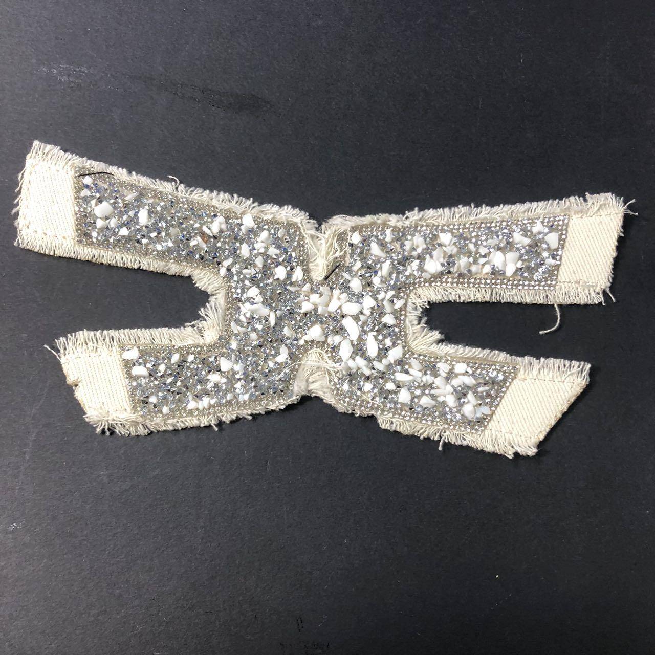 White Glass Beads Enlarge Size Shoes Buckle Upper with PU Lining Glue on Sandal Shoes As Decoration Hot Selling