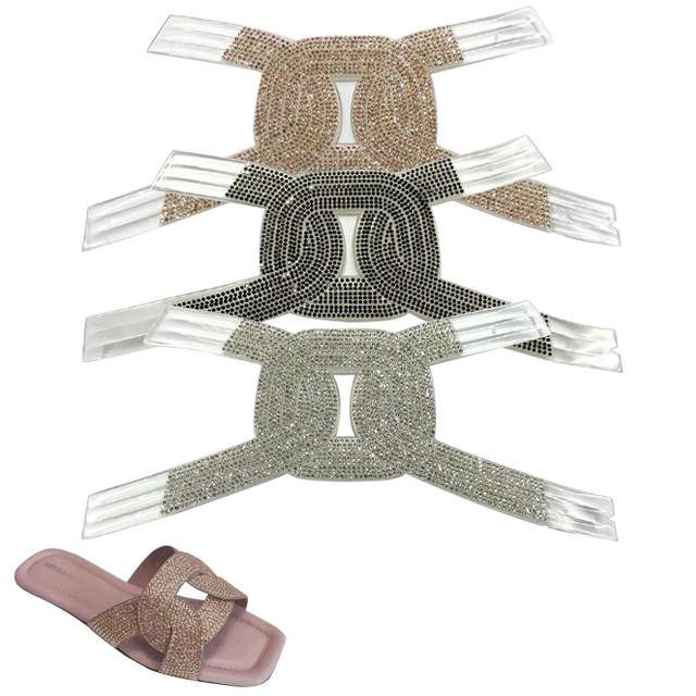 Rhinestone Decoration Hot-Fix Upper Slipper Sandal Casual Shoes Accessories Semi-Finished Products Manufacturer Wholesale
