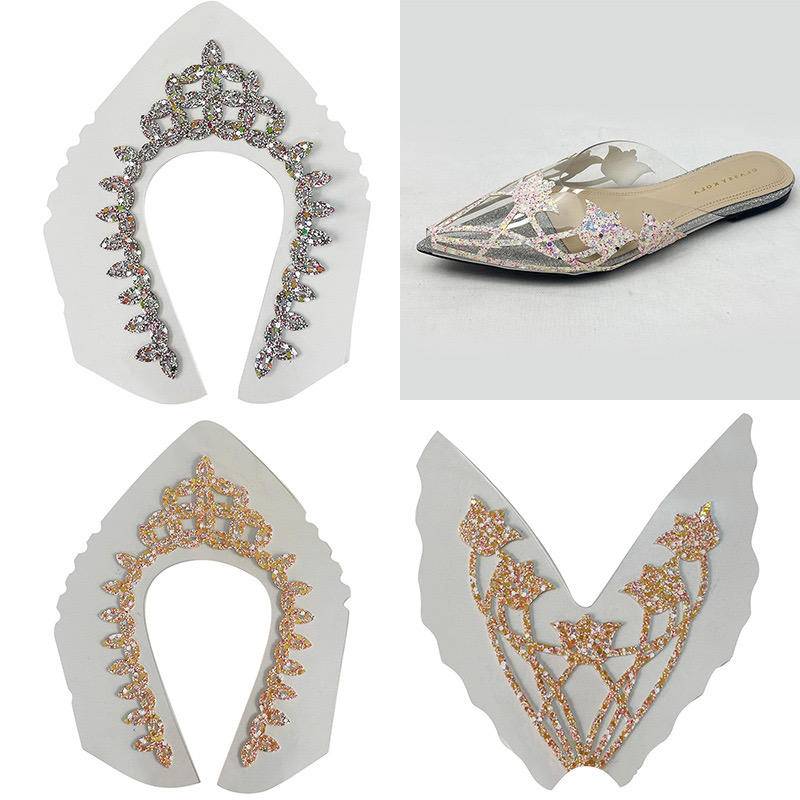 Rhinestone Glass TPU Nailed Shoe Upper Slippers and High Heels Shoe Ornament Shoe Materials Accessories
