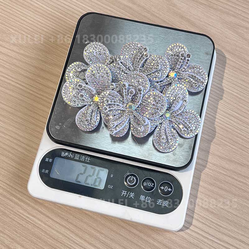 Custom Triple Flower Rhinestone Shoe Clip – Sparkly 3D Crystal Shoe Embellishment Factory - Image 4