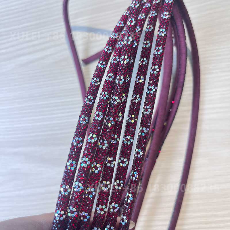 Multi-Color Round Tube Rhinestone Trim – Self-Adhesive Crystal Strip for Shoes, Bags & DIY Wholesale - Image 4