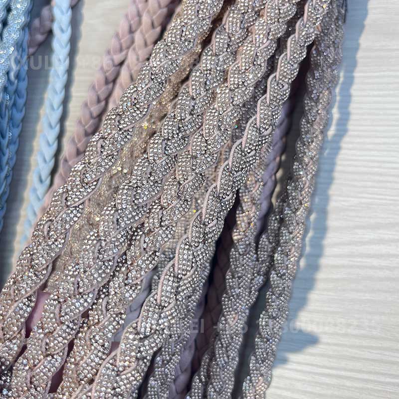 Full Rhinestone Woven Rope Trim – Crystal Braided Strip for Shoes, Bags & DIY Wholesale (复制) - Image 5
