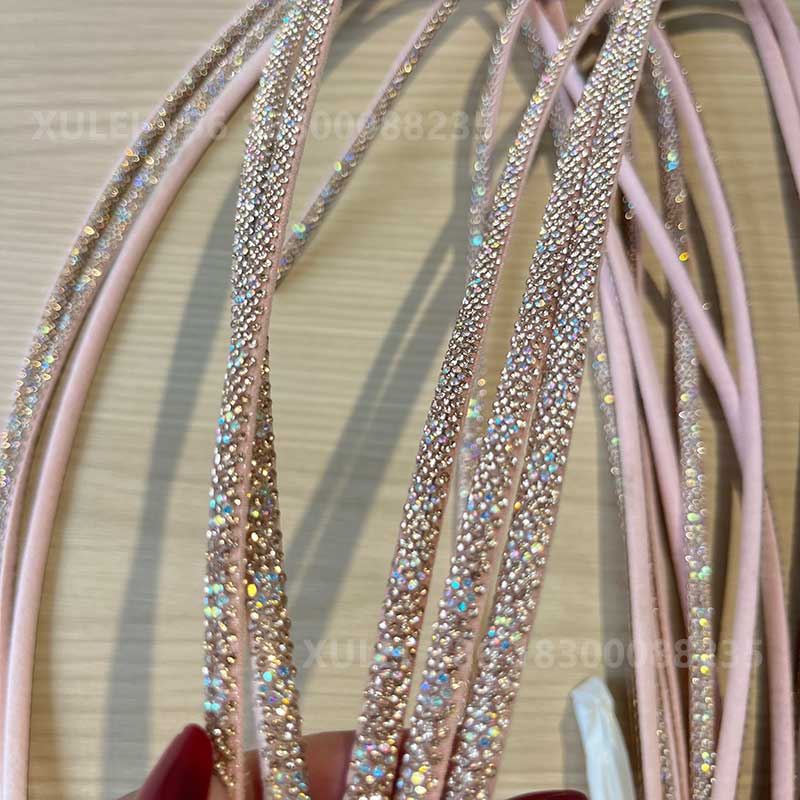 Multi-Color Round Tube Rhinestone Trim – Self-Adhesive Crystal Strip for Shoes, Bags & DIY Wholesale - Image 6