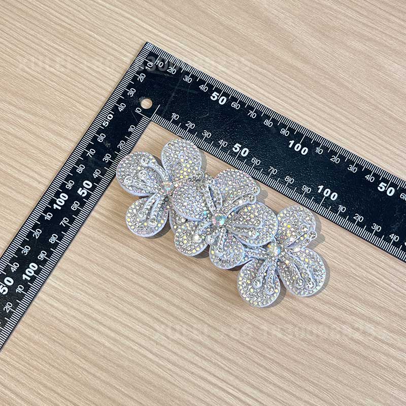 Custom Triple Flower Rhinestone Shoe Clip – Sparkly 3D Crystal Shoe Embellishment Factory - Image 5