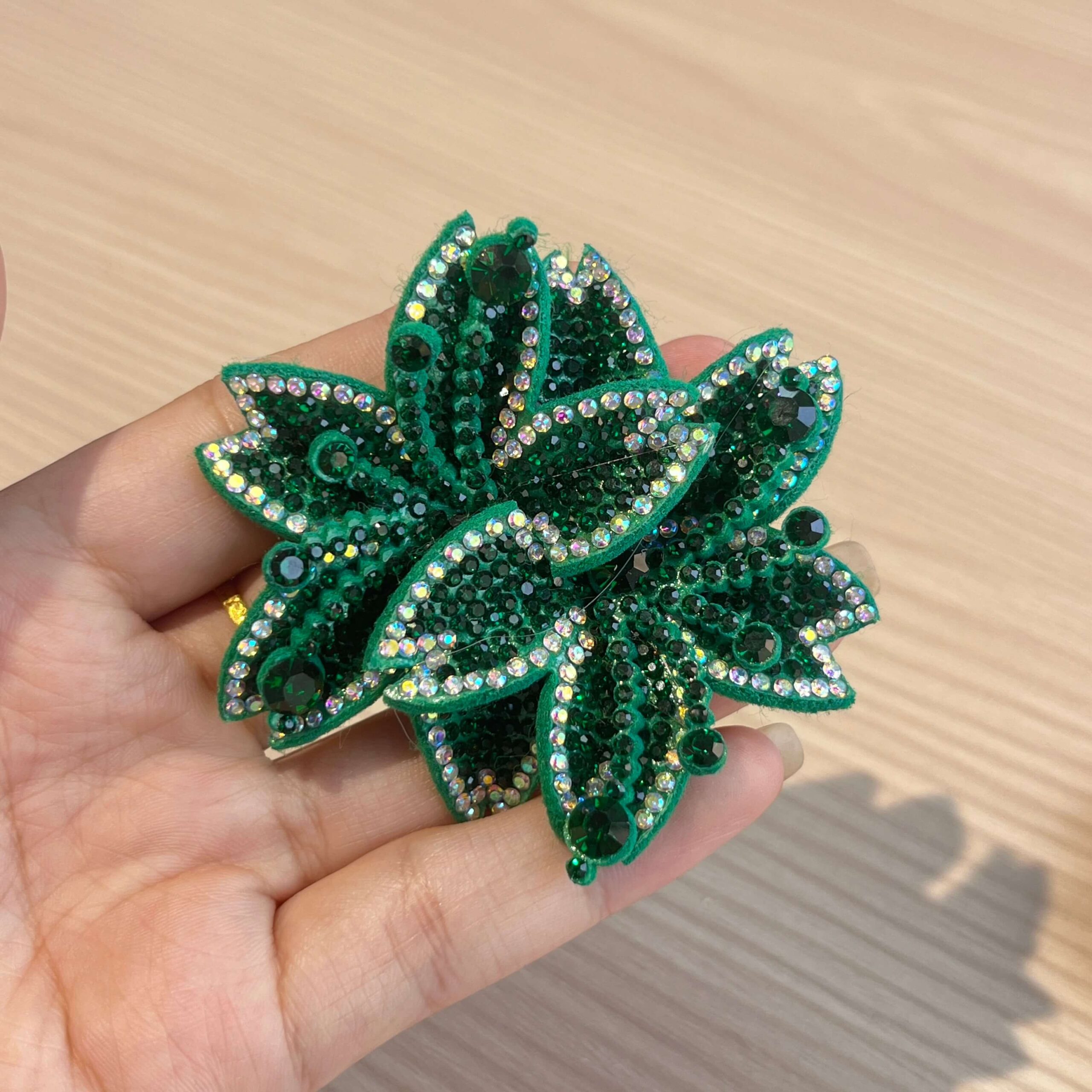 Multilayer Iridescent Rhinestone Flower Patch – 2-in-1 Iron-on Sew-on Applique Wholesale - Image 6