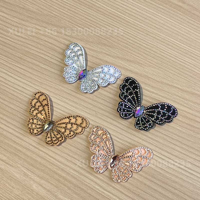 Sparkly Butterfly Rhinestone Patch – Removable Crystal Shoe Decor for Heels & Bags DIY