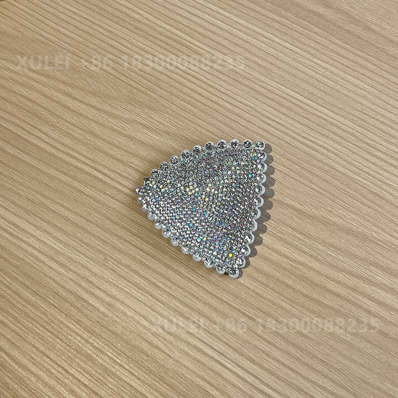 Triangle Full Rhinestone Hotfix Patch – Crystal Geometric Iron-on Applique Trim Wholesale - Image 3