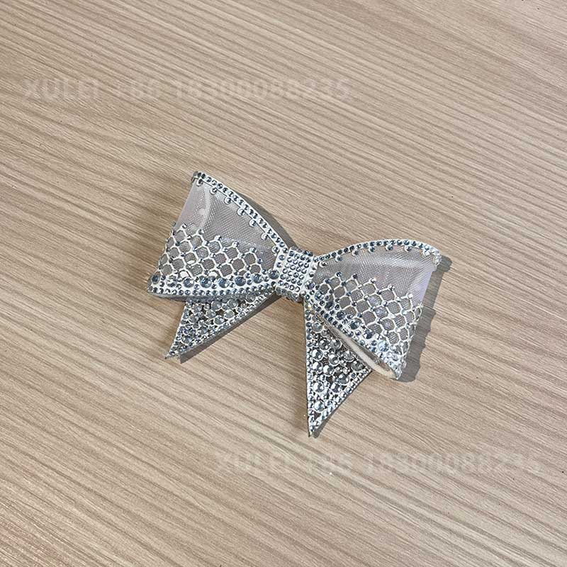 Mesh Hollow Rhinestone Bow Hotfix Patch Shoe Clip – Crystal Lace Bow Shoe Decoration Wholesale - Image 4