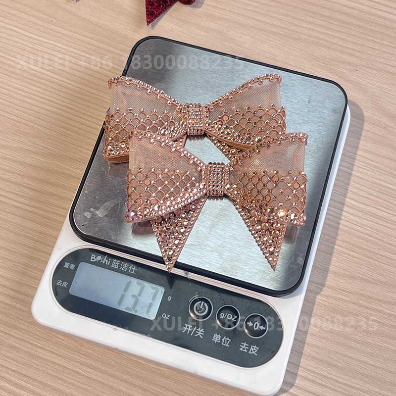 Mesh Hollow Rhinestone Bow Hotfix Patch Shoe Clip – Crystal Lace Bow Shoe Decoration Wholesale - Image 8