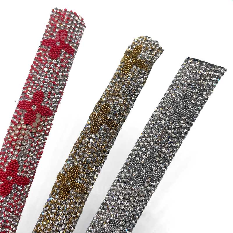 Four-Leaf Clover Rhinestone Hotfix Tape – Self-Adhesive Trim for Heels, Sandals & Bags Wholesale