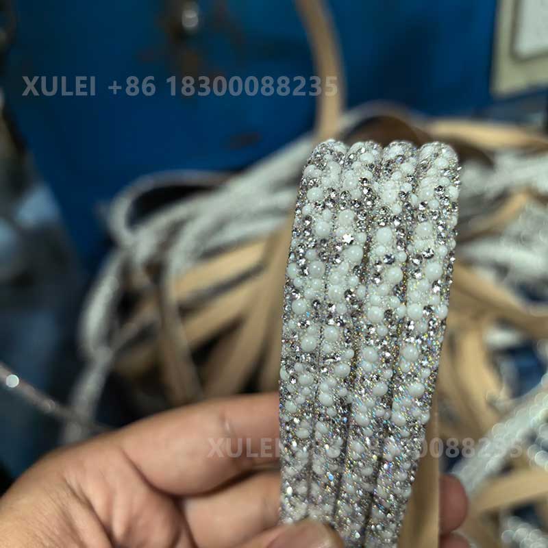 Pearl Rhinestone Hotfix Trim – Crystal Pearl Strip for Shoes, Bags & DIY Crafts Wholesale - Image 5