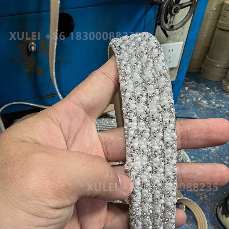 Pearl Rhinestone Hotfix Trim – Crystal Pearl Strip for Shoes, Bags & DIY Crafts Wholesale - Image 2