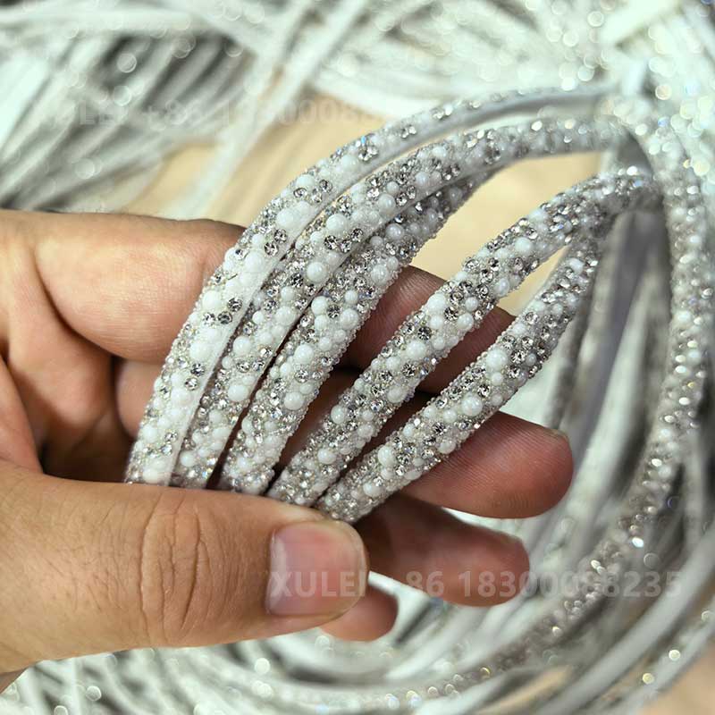 Pearl Rhinestone Hotfix Trim – Crystal Pearl Strip for Shoes, Bags & DIY Crafts Wholesale