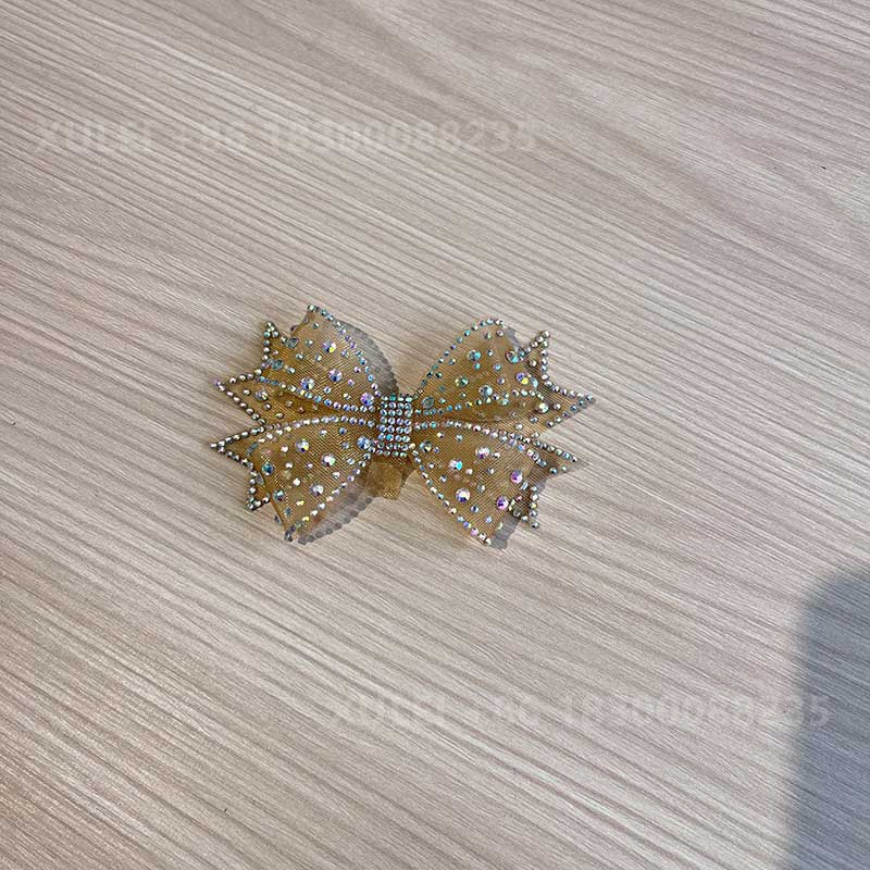 Mesh Rhinestone Bow Shoe Clip – Crystal Lace Bow Shoe Decoration for Wedding Heels Wholesale - Image 2