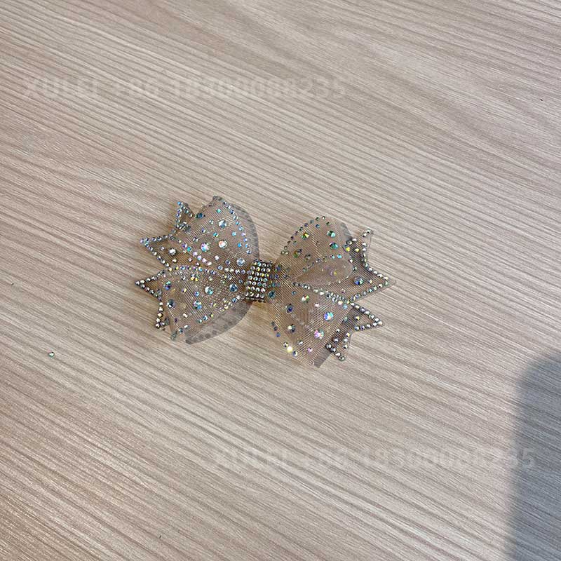 Mesh Rhinestone Bow Shoe Clip – Crystal Lace Bow Shoe Decoration for Wedding Heels Wholesale - Image 6