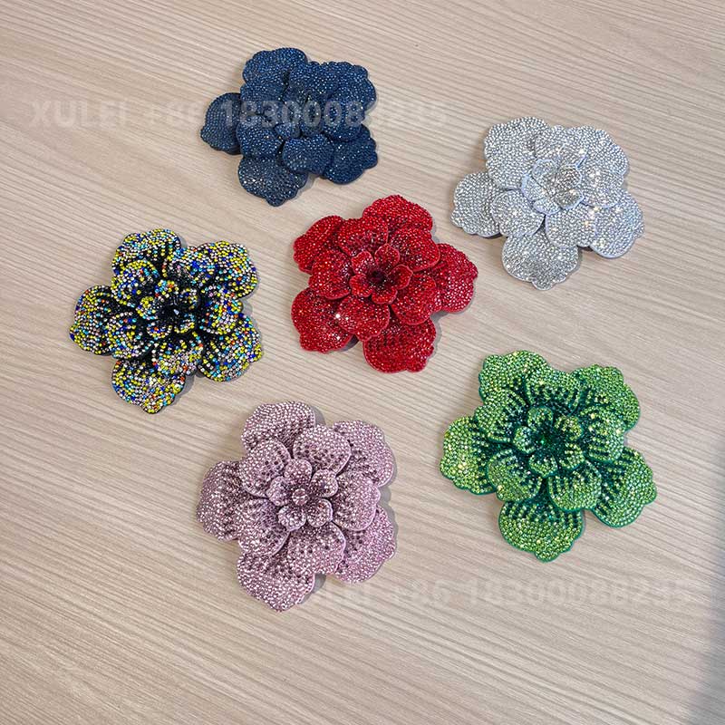 Multi-Layer 3D Flower Rhinestone Shoe Clip – Crystal Wedding Heels Trim Wholesale