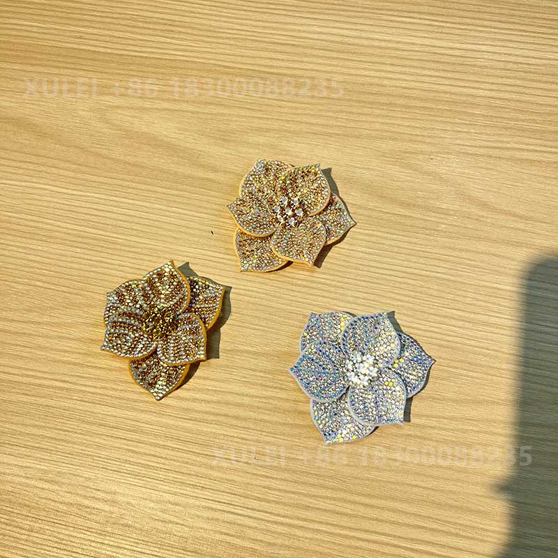 Double Layer 5-Petal Flower Full Rhinestone Shoe Clip – for Heels, Sandals, Apparel & Bags Wholesale