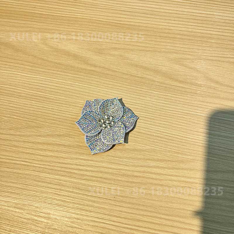 Double Layer 5-Petal Flower Full Rhinestone Shoe Clip – for Heels, Sandals, Apparel & Bags Wholesale - Image 2