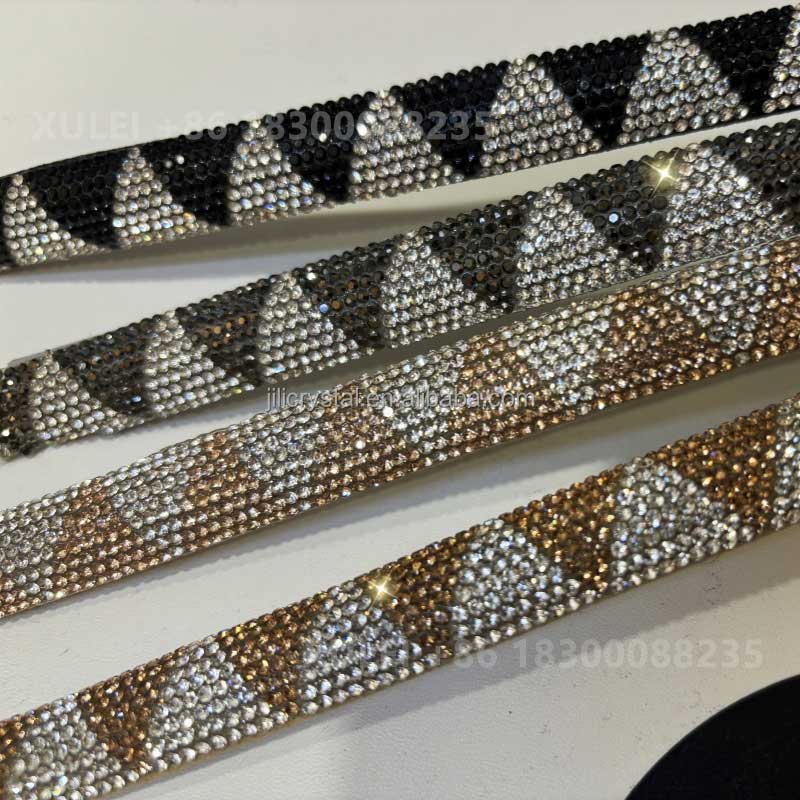Triangle Pattern Hotfix Self-Adhesive Rhinestone Strip – for Heels, Sandals & Bags Wholesale