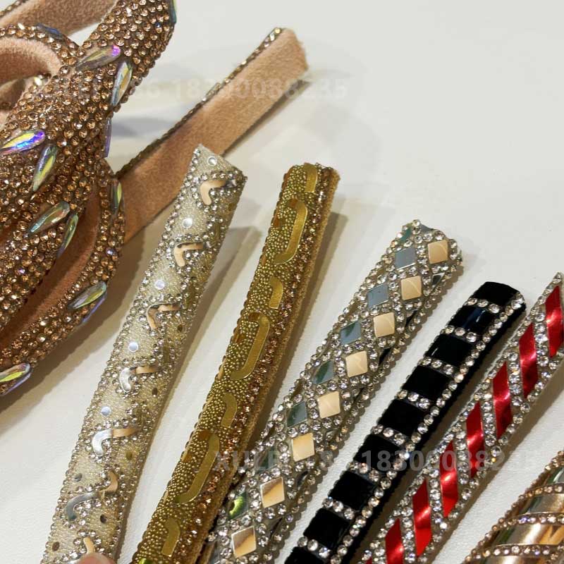 Printed Hotfix Rhinestone Round Tube Rope – Patterned Crystal Cord for Heels, Sandals & Bags Wholesale - Image 3
