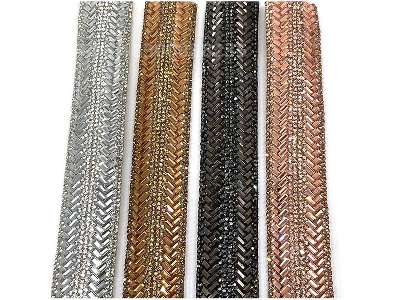 Herringbone Rhinestone Hotfix Strip – for Heels, Sandals, Apparel & Bags Wholesale