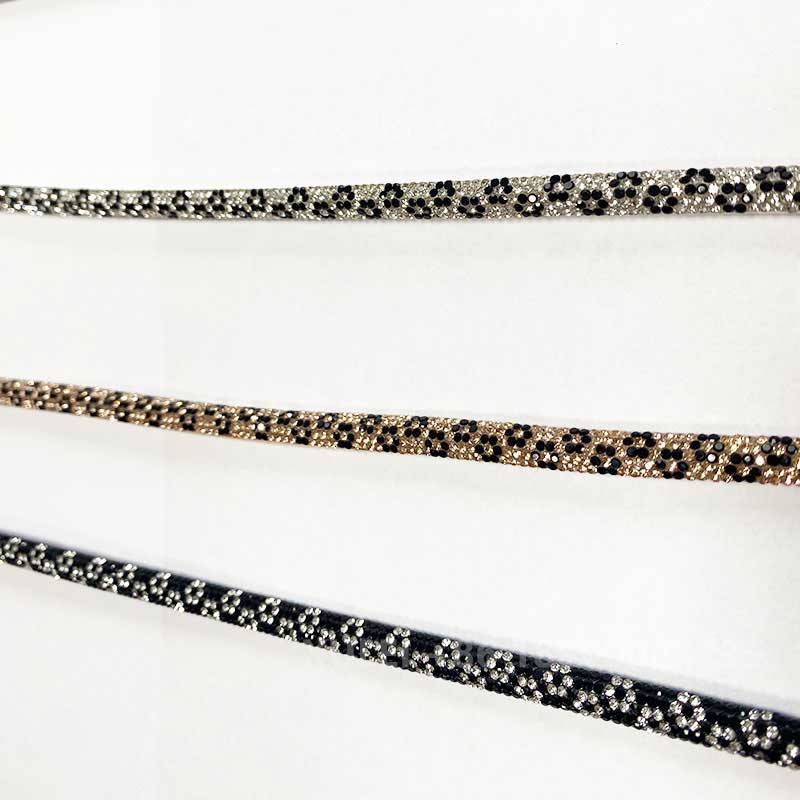 Black & Gold Alternating Round Tube Full Rhinestone Hotfix Rope – for Heels, Sandals & Bags Wholesale - Image 6