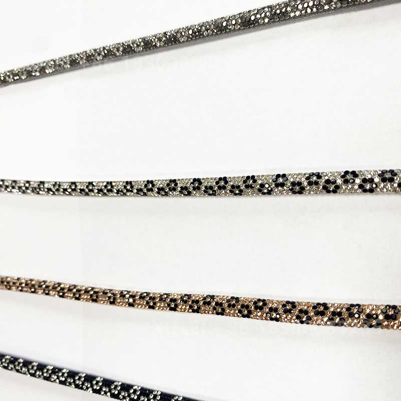 Black & Gold Alternating Round Tube Full Rhinestone Hotfix Rope – for Heels, Sandals & Bags Wholesale - Image 4