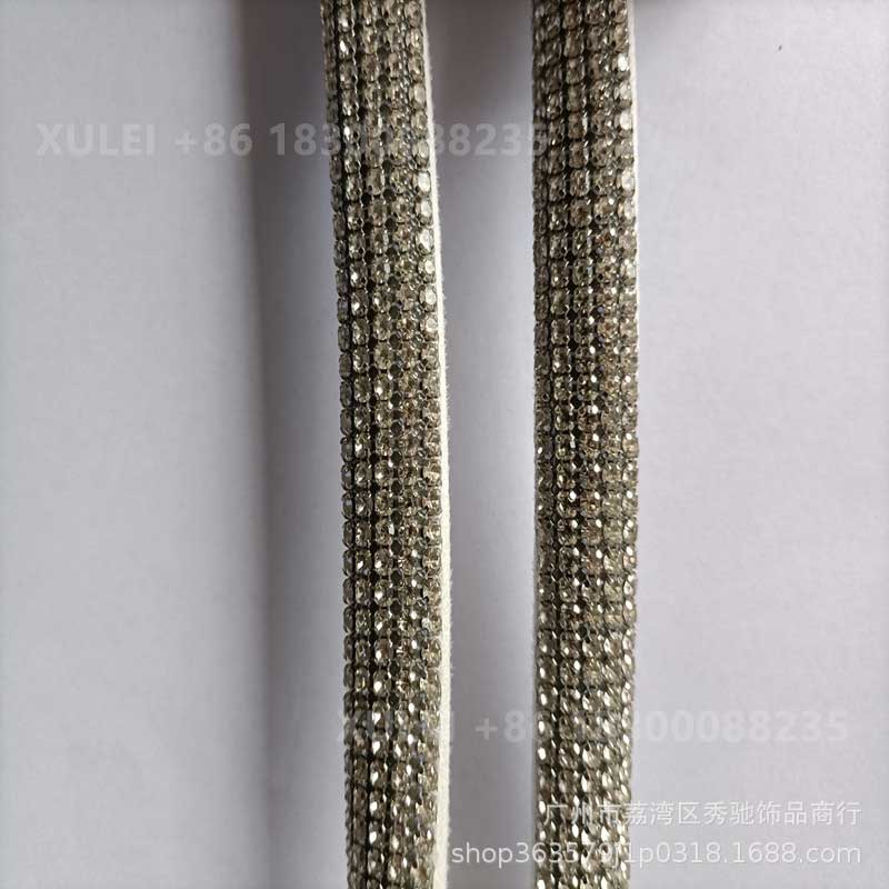 Multi-Row Round Rhinestone Fabric-Backed Sew-on Trim – for Heels, Sandals & Bags Wholesale - Image 4