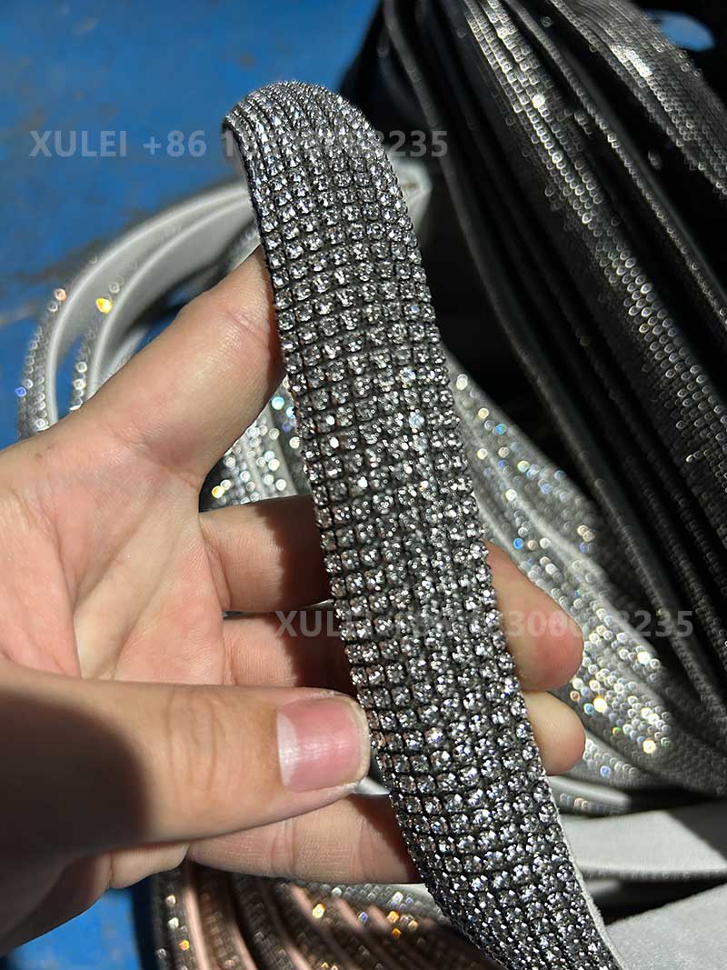 Multi-Row Round Rhinestone Fabric-Backed Sew-on Trim – for Heels, Sandals & Bags Wholesale - Image 2