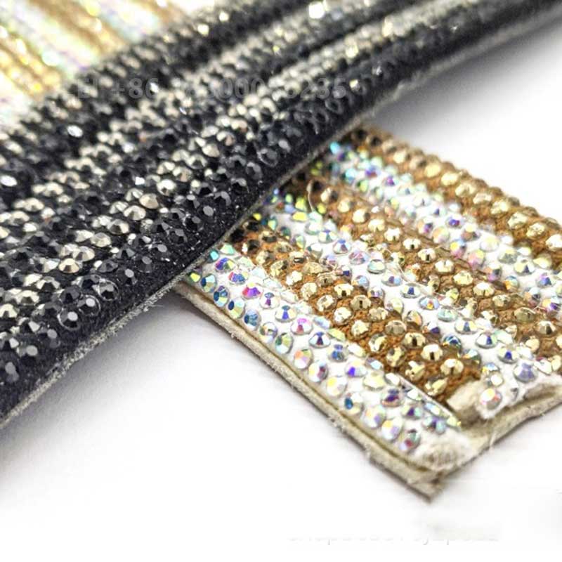 Three-Row Round Rhinestone Hotfix Strip – for Heels, Sandals, Apparel & Bags Wholesale - Image 2