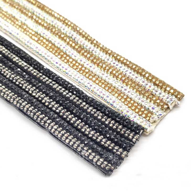 Three-Row Round Rhinestone Hotfix Strip – for Heels, Sandals, Apparel & Bags Wholesale - Image 3