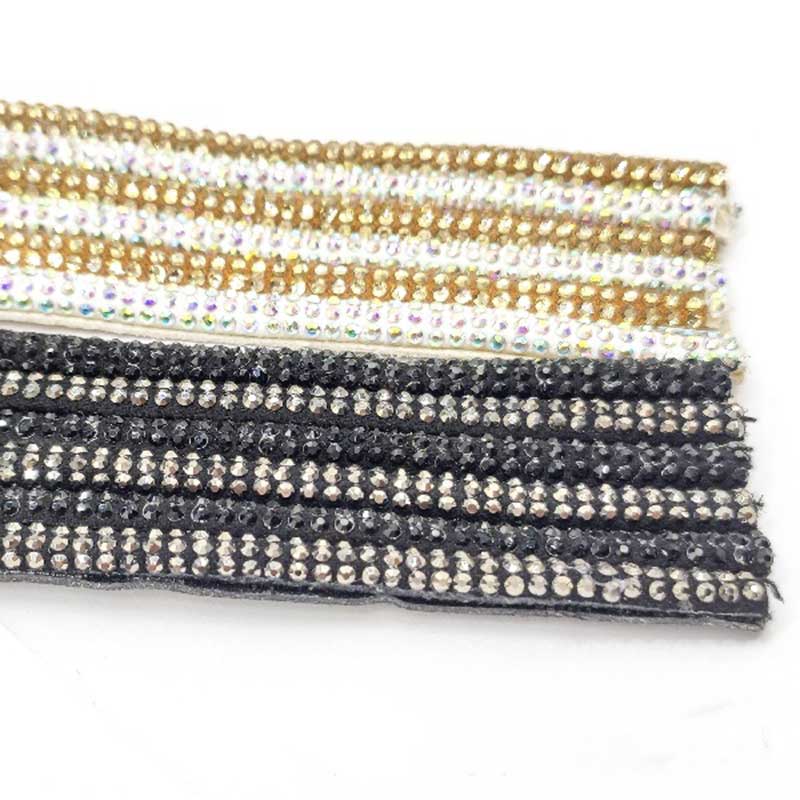Three-Row Round Rhinestone Hotfix Strip – for Heels, Sandals, Apparel & Bags Wholesale - Image 4