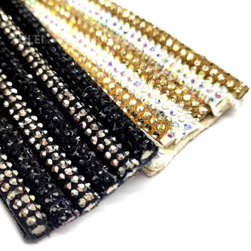 Three-Row Round Rhinestone Hotfix Strip – for Heels, Sandals, Apparel & Bags Wholesale - Image 6